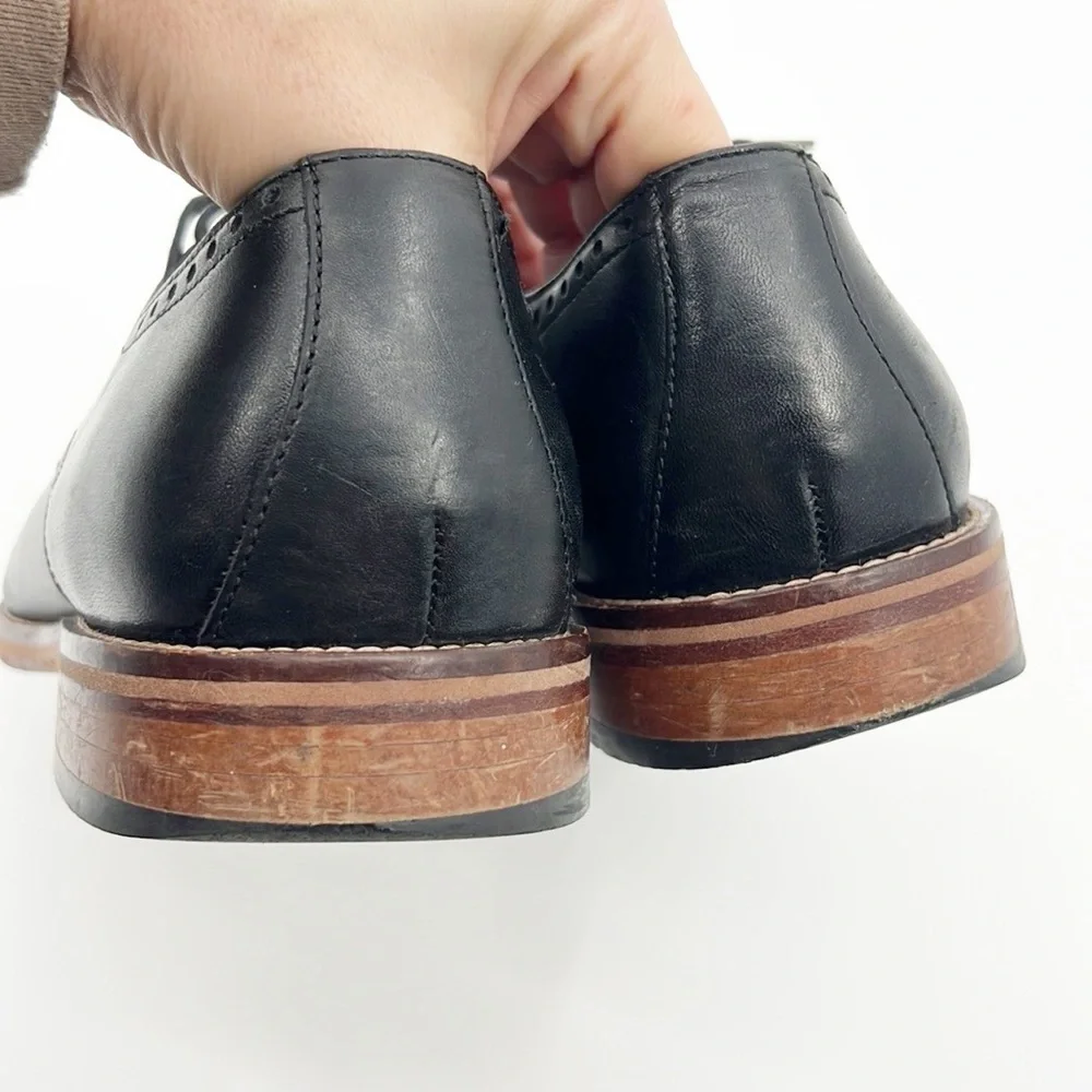 Johnston & Murphy Leather Conard Cap Toe Oxfords Black size 9.5